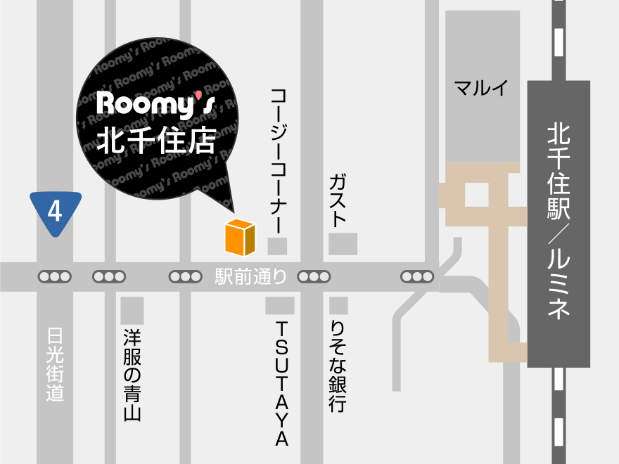 北千住店周辺MAP